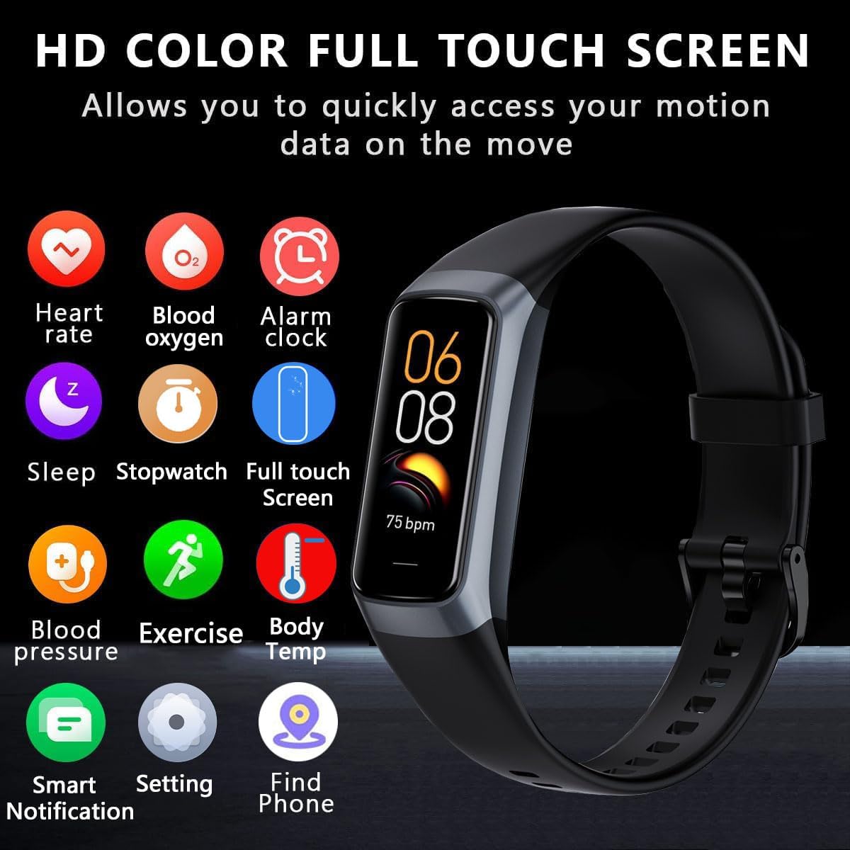 Fitness Tracker with 24/7 Heart Rate Sleep Blood Oxygen Monitor,IP68 Waterproof Smart Watch,1.10”AMOLED Touch Color Screen,Step Counter Health Activity Trackers for Women Men Fitness Tracker with 24/7 Heart Rate Sleep Blood Oxygen Monitor,IP68 Waterproof Smart Watch,1.10”AMOLED Touch Color Screen,Step Counter Health Activity Trackers for Women Men