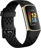 Getino Compatible Fitbit Charge Bands, Soft Breathable Replacement Sport Strap Adjustable Wristbands for Fitbit Charge 5/6, Black